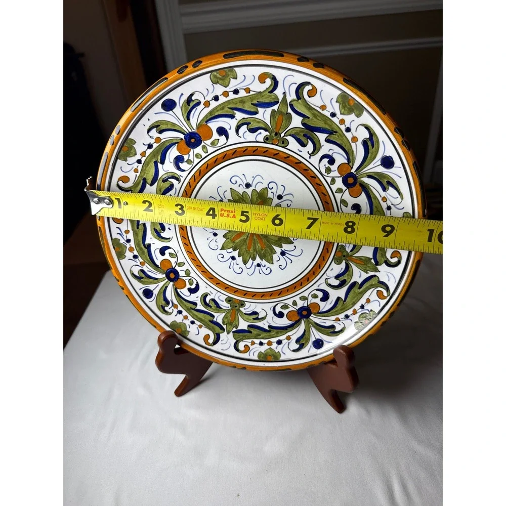 G Dilieto Amalfi Italian Majolica Hand Painted Ceramic Decorative Plate 9.75in